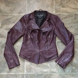 Maurices Burgundy Moto Jacket Size Medium
